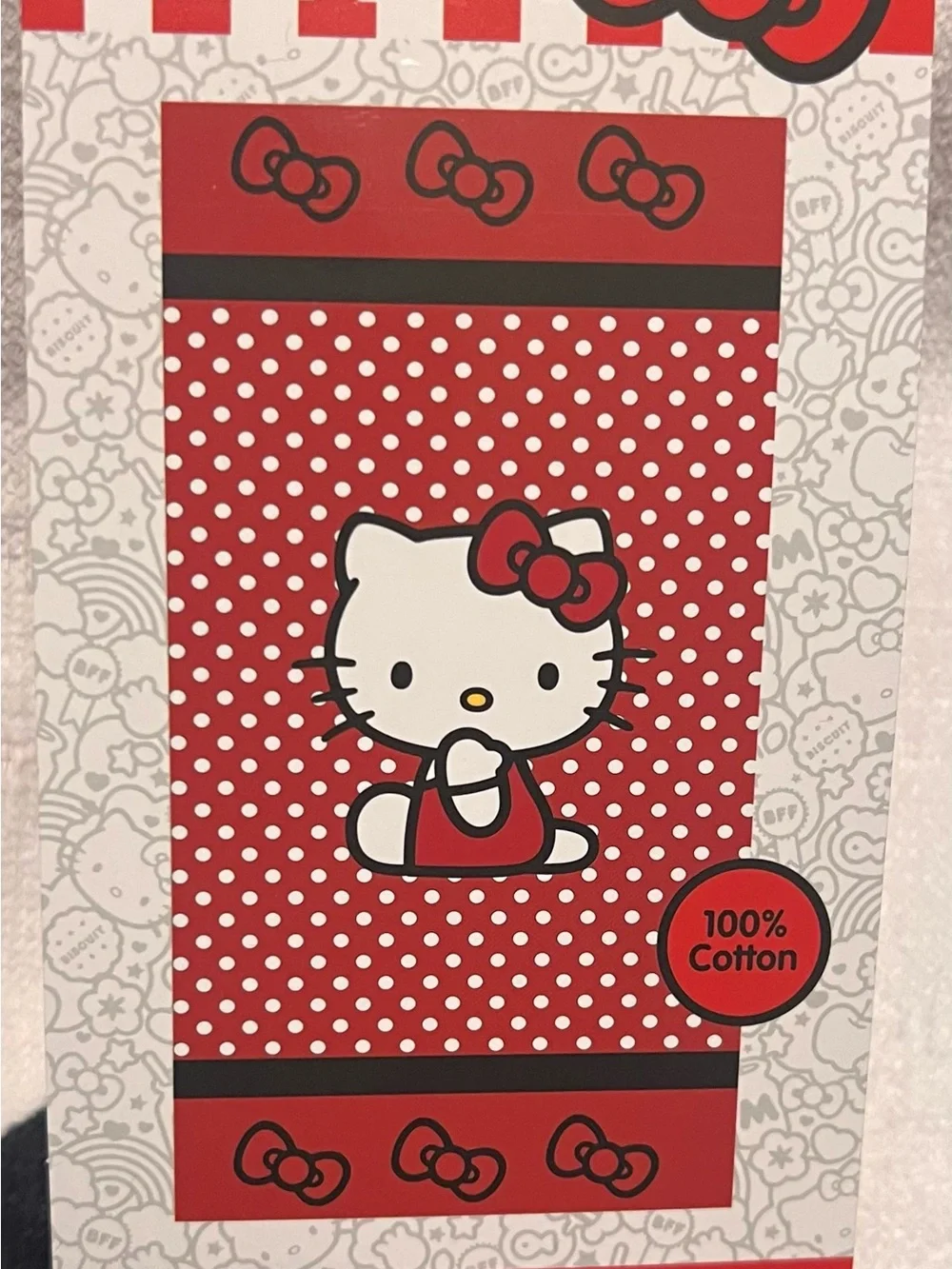 Hello Kitty Red, White & Black Polka Dot Towel